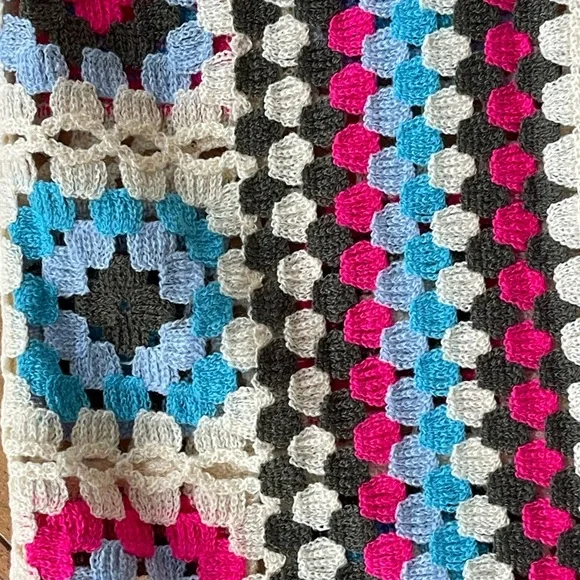 POL One Boho Granny Square Crochet Duster Cardigan Sweater OS - Picture 3 of 12